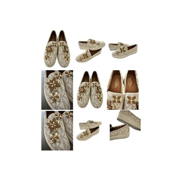 Michael Kors Shoes - Michael Kors Floral Embellished Slip On Sneakers Size 5.5